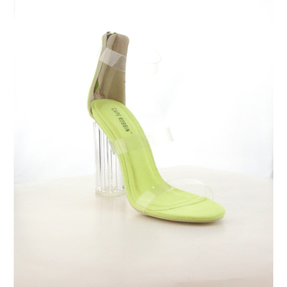 Cape Robbin Neon Yellow Clear Heels